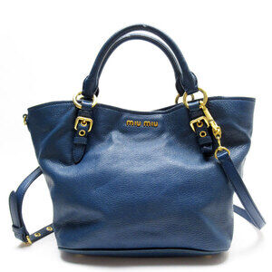Miu Miu handbag crossbody shoulder bag blue leather